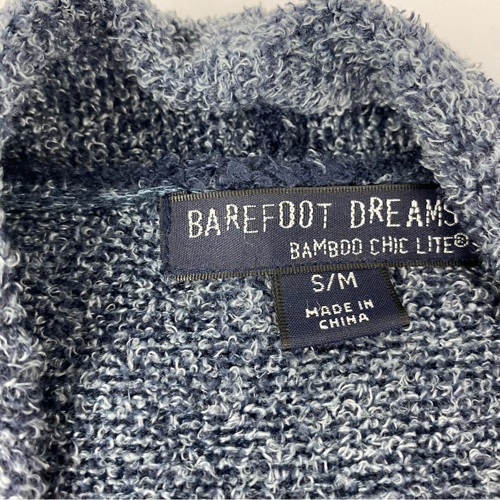 Barefoot Dreams Women S/M Blue Bamboo Chic Lite Knit Cardigan Open Front Sweater - Picture 5 of 8